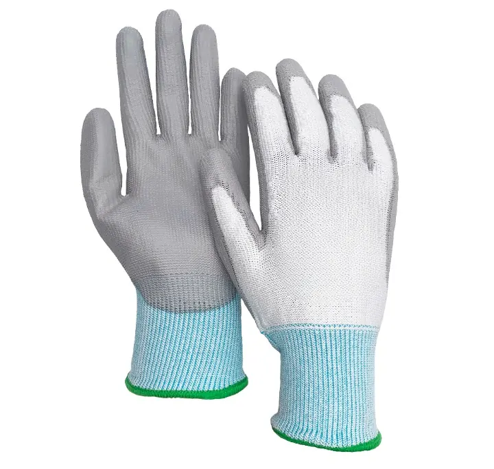 10G ANSI A4 cut resistant glove PU palm white metal fabrication stamping