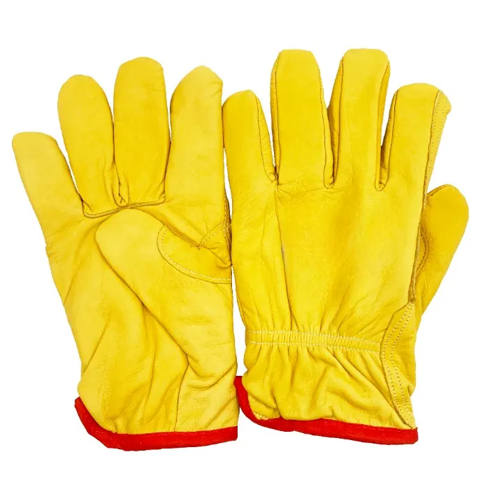 7G ANSI A6 cut resistant goatskin leather glove Kevlar steel wire heavy fabrication