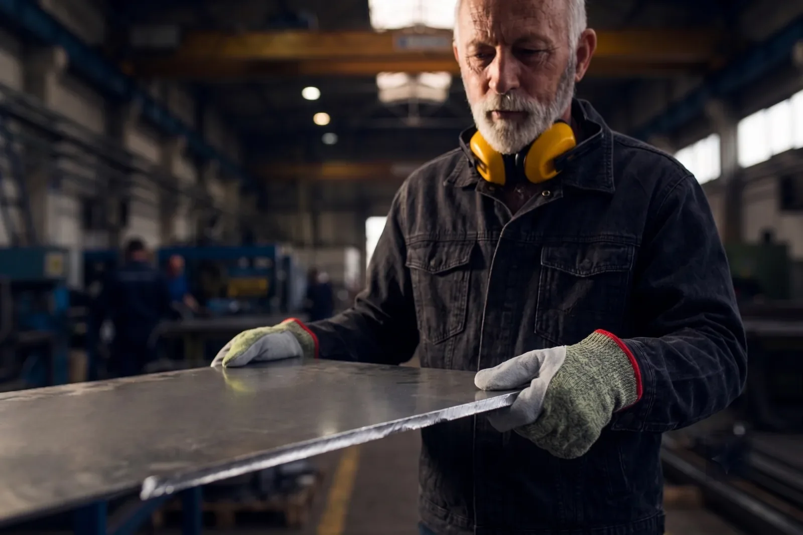 Cut-resistant gloves in use